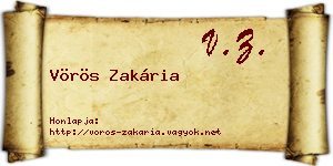 Vörös Zakária névjegykártya